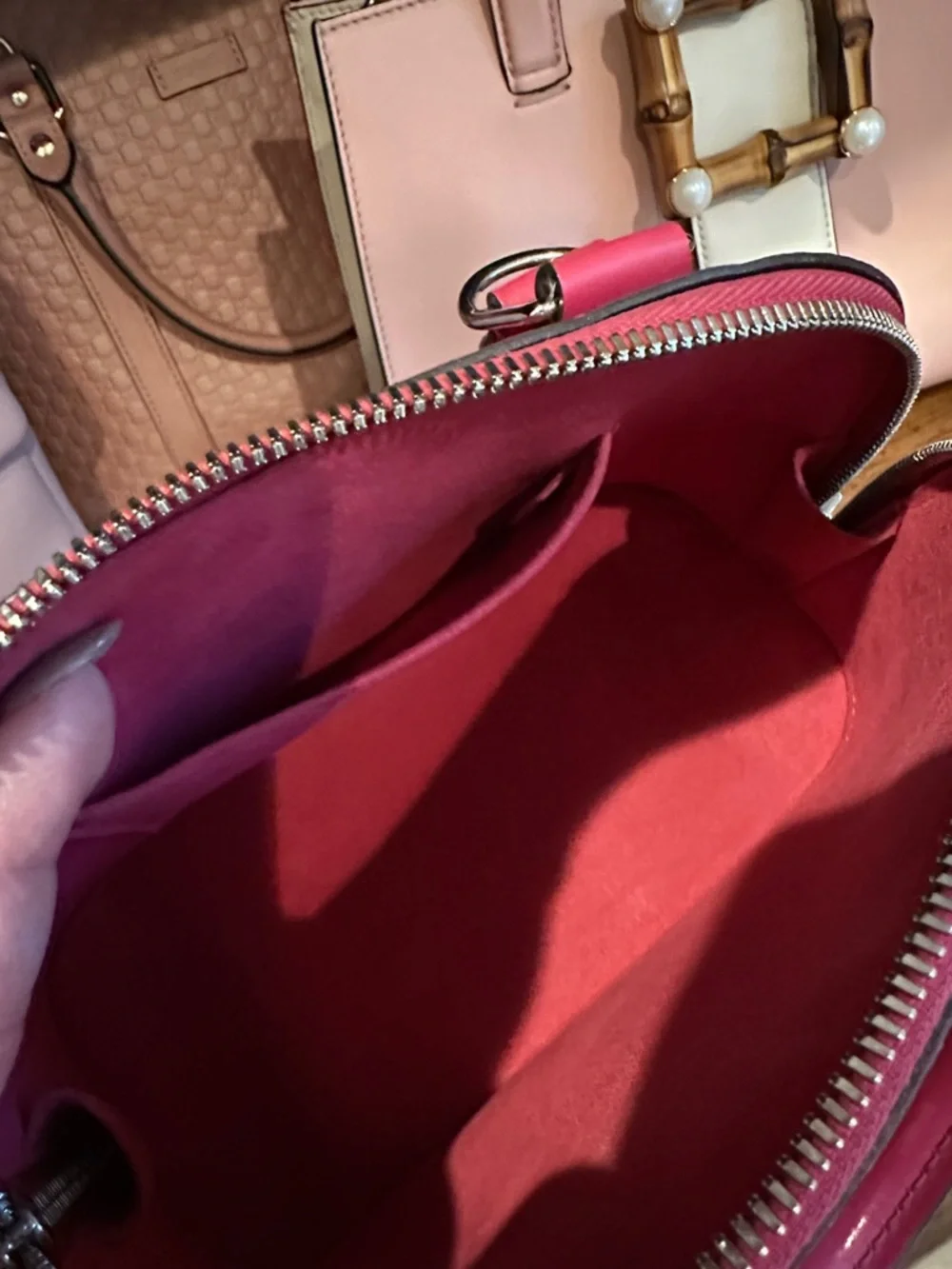 Louis Vuitton Pink Epi Alma BB Satchel